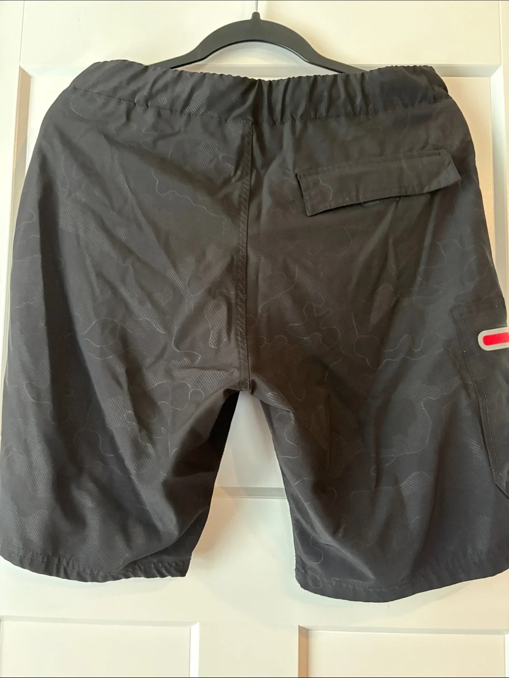 ZeroXposur Black Swim Board Shorts with Red Accents